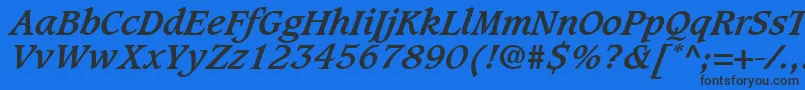 GrammateusSsiBoldItalic Font – Black Fonts on Blue Background