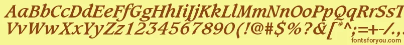 GrammateusSsiBoldItalic Font – Brown Fonts on Yellow Background