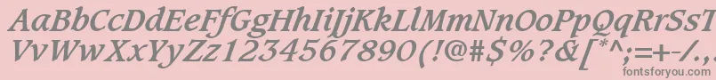 GrammateusSsiBoldItalic Font – Gray Fonts on Pink Background