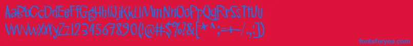 PinkKangaroo Font – Blue Fonts on Red Background