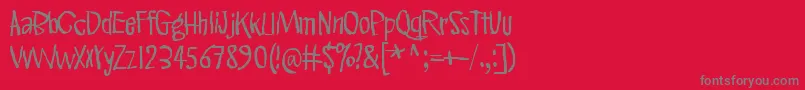 PinkKangaroo-Schriftart – Graue Schriften auf rotem Hintergrund