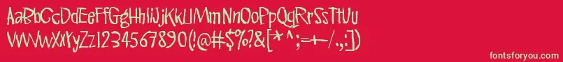 PinkKangaroo Font – Green Fonts on Red Background