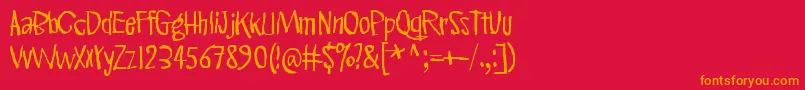 PinkKangaroo Font – Orange Fonts on Red Background