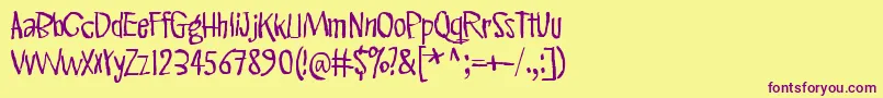 PinkKangaroo Font – Purple Fonts on Yellow Background