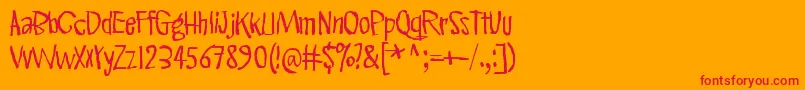 PinkKangaroo Font – Red Fonts on Orange Background