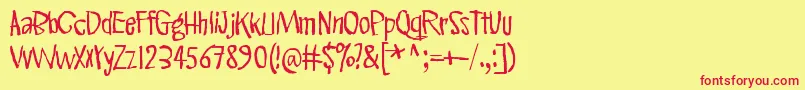 PinkKangaroo Font – Red Fonts on Yellow Background