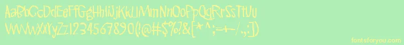 PinkKangaroo Font – Yellow Fonts on Green Background
