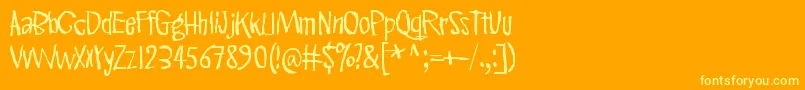 PinkKangaroo Font – Yellow Fonts on Orange Background