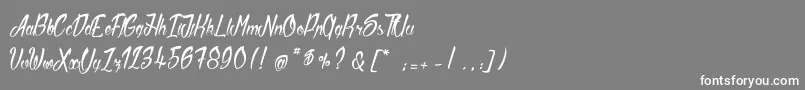 フォントSlicedByHand – 灰色の背景に白い文字