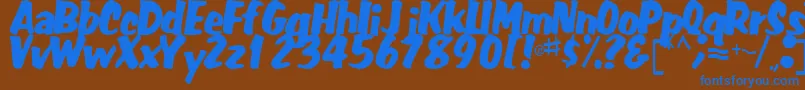 フォントFatRegularTtstd – 茶色の背景に青い文字