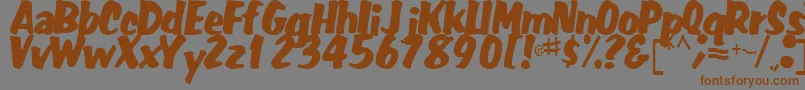 FatRegularTtstd Font – Brown Fonts on Gray Background
