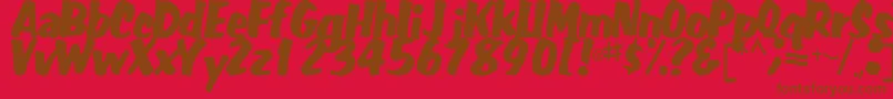 フォントFatRegularTtstd – 赤い背景に茶色の文字