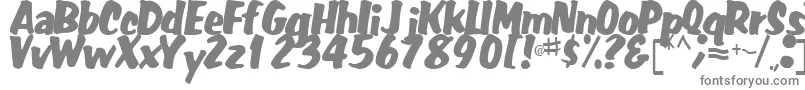 FatRegularTtstd-fontti – harmaat kirjasimet valkoisella taustalla