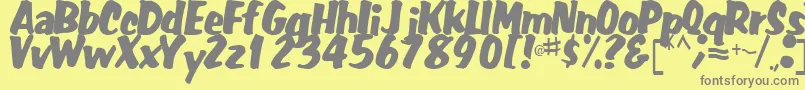 FatRegularTtstd Font – Gray Fonts on Yellow Background