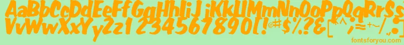 FatRegularTtstd Font – Orange Fonts on Green Background