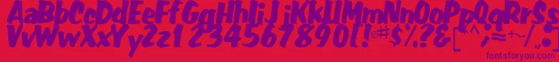 FatRegularTtstd Font – Purple Fonts on Red Background