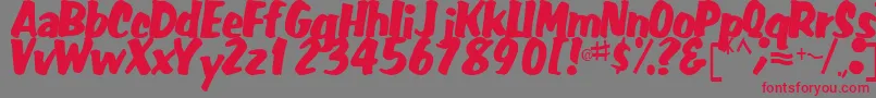 フォントFatRegularTtstd – 赤い文字の灰色の背景