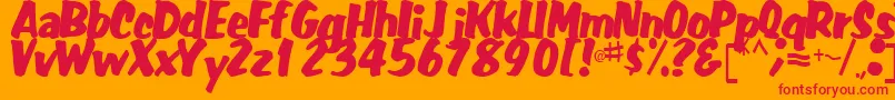 FatRegularTtstd Font – Red Fonts on Orange Background