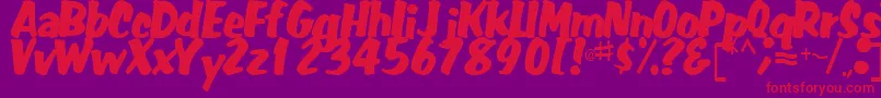 FatRegularTtstd Font – Red Fonts on Purple Background
