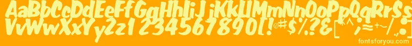 フォントFatRegularTtstd – オレンジの背景に黄色の文字