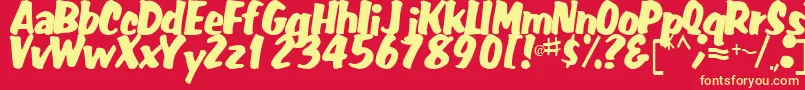 FatRegularTtstd Font – Yellow Fonts on Red Background