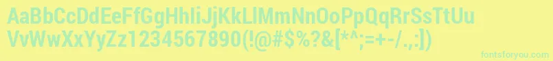 Robotocondensed ffy Font – Green Fonts on Yellow Background