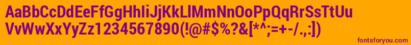Robotocondensed ffy-Schriftart – Violette Schriften auf orangefarbenem Hintergrund