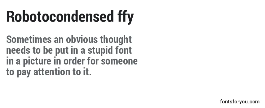 Review of the Robotocondensed ffy Font