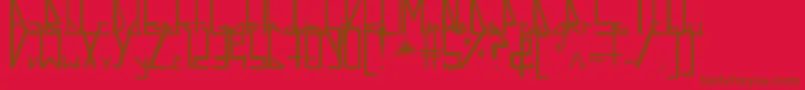 LowXLine Font – Brown Fonts on Red Background