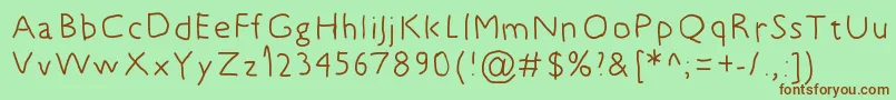 5yearsoldfont Font – Brown Fonts on Green Background