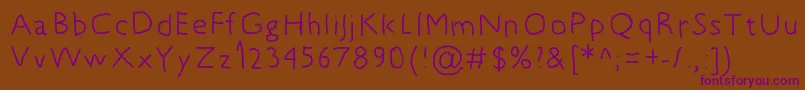 5yearsoldfont Font – Purple Fonts on Brown Background