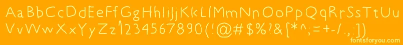 Fonte 5yearsoldfont – fontes amarelas em um fundo laranja