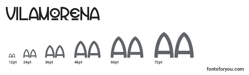 Размеры шрифта Vilamorena