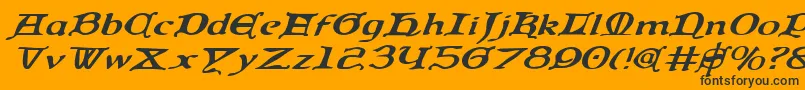 Queencountryei Font – Black Fonts on Orange Background