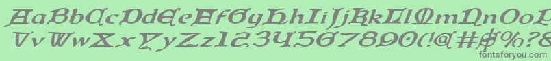 フォントQueencountryei – 緑の背景に灰色の文字