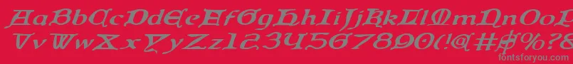 Czcionka Queencountryei – szare czcionki na czerwonym tle