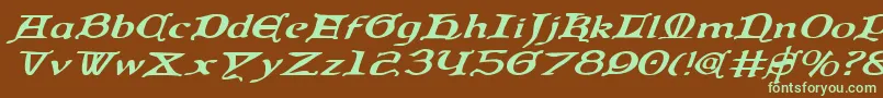 Queencountryei Font – Green Fonts on Brown Background