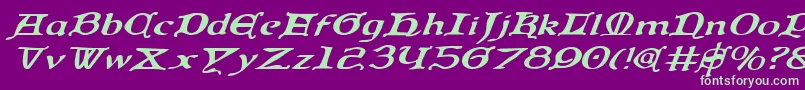 Queencountryei Font – Green Fonts on Purple Background