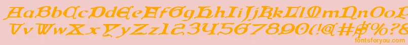 Queencountryei Font – Orange Fonts on Pink Background