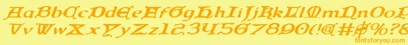 Queencountryei Font – Orange Fonts on Yellow Background