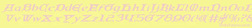 Queencountryei Font – Pink Fonts on Yellow Background