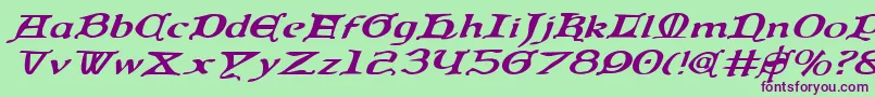 Queencountryei Font – Purple Fonts on Green Background