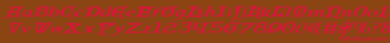 Queencountryei Font – Red Fonts on Brown Background