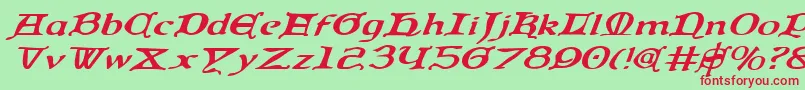 Queencountryei Font – Red Fonts on Green Background