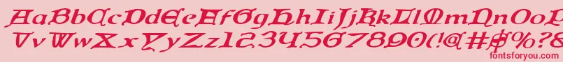 Queencountryei Font – Red Fonts on Pink Background