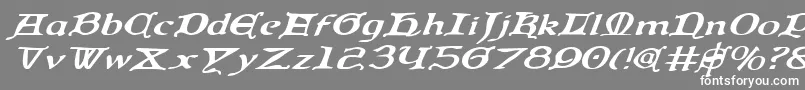 フォントQueencountryei – 灰色の背景に白い文字