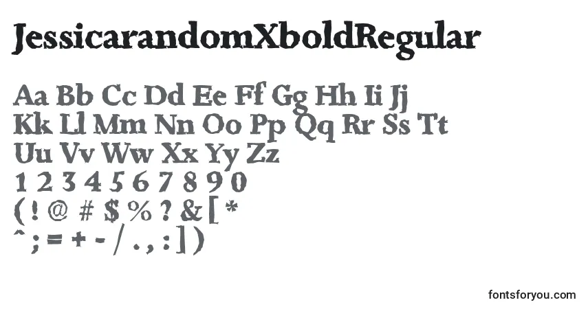 A fonte JessicarandomXboldRegular – alfabeto, números, caracteres especiais