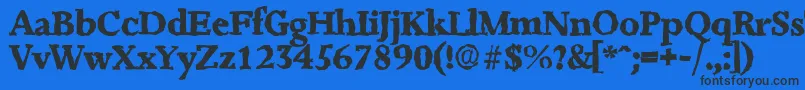 Шрифт JessicarandomXboldRegular – чёрные шрифты на синем фоне