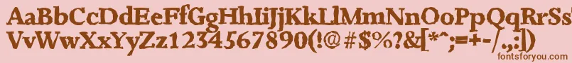 JessicarandomXboldRegular-Schriftart – Braune Schriften auf rosa Hintergrund