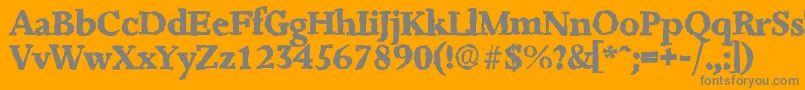 JessicarandomXboldRegular-Schriftart – Graue Schriften auf orangefarbenem Hintergrund